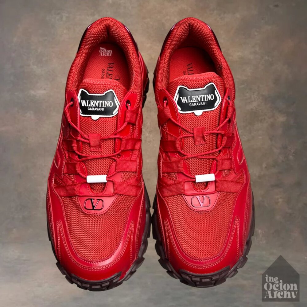 Size 44 Valentino Garavani Climber Trainer 'Red' TSC20Y0 Pre-Owned - Picture 6 of 14